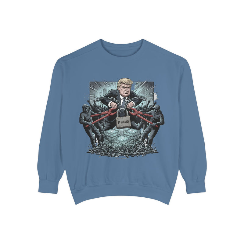 Politically Inspired Unisex Sweatshirt, Cozy Garment-Dyed Crew, Statement Apparel, Gift for Activists and Democrats, Unique Graphic Design