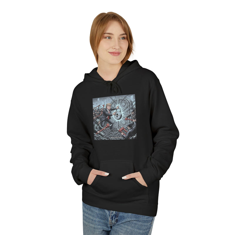Cozy Art-Printed Fleece Hoodie | Unisex Midweight, Perfect for Fall, Gift for Art Lovers, Autumn Fashion, Casual Wear, Layering