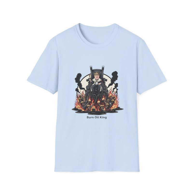Fiery Unisex Softstyle T-Shirt - Bourbon King Design, Personalized Gift, Casual Wear, Graphic Tee, Party Shirt, Unique Style
