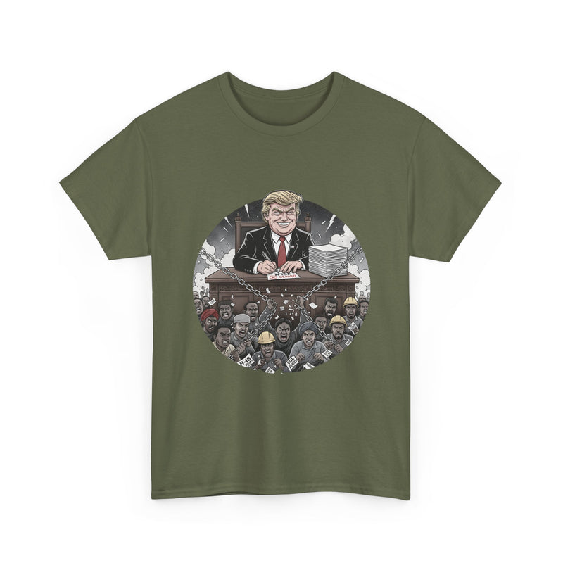 Political Statement Unisex Heavy Cotton Tee, Trump Employment Policies, Activist Apparel, Protest Shirt, Social Justice Clothing, Resist Tee