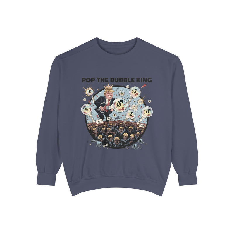 Pop the Bubble King Sweatshirt, Unisex Cotton Pullover, Fun Bubble Theme Apparel, Gift for Gamers, Casual Wear, Perfect for Parties
