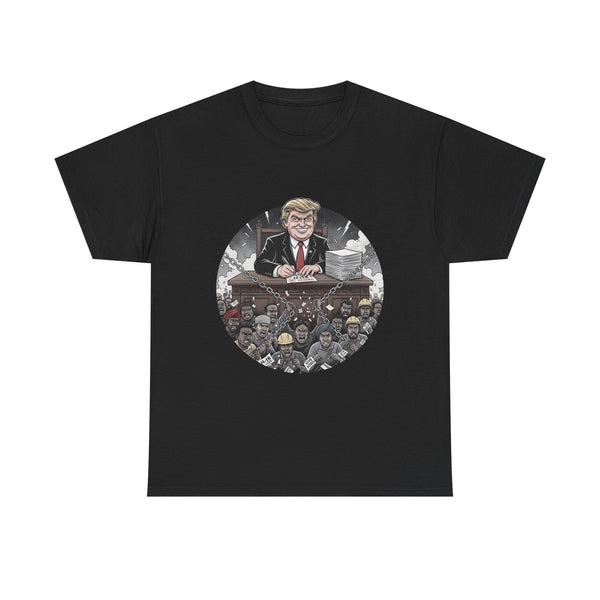 Political Statement Unisex Heavy Cotton Tee, Trump Employment Policies, Activist Apparel, Protest Shirt, Social Justice Clothing, Resist Tee