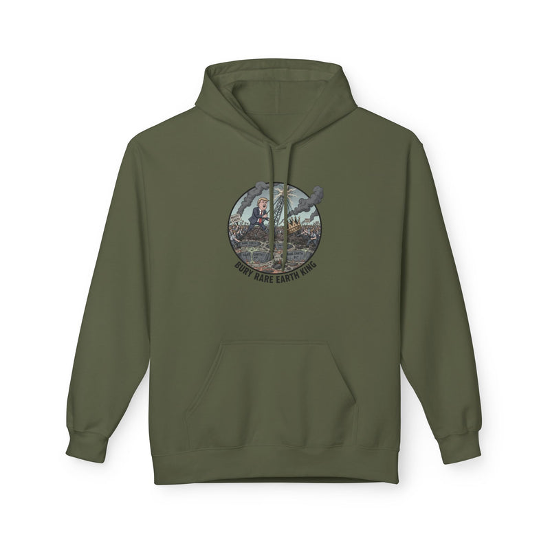 Eco-Conscious Fleece Hoodie with Earth Design, Sustainability Gift, Environmental Awareness Clothing, Casual Wear, Earth Day Outfit