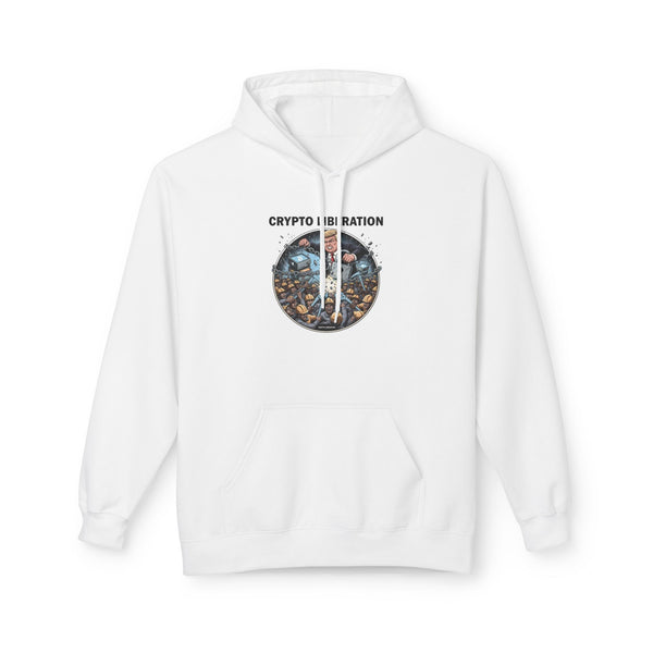 Crypto Liberation Fleece Hoodie, Cozy Sweatshirt for Crypto Enthusiasts, Gift for Tech Lovers, Inspirational Apparel, Casual Everyday Wear