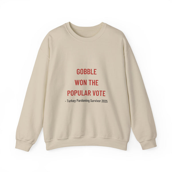 Gobble Won Popular Vote Trump Turkey Meme Sweatshirt | Thanksgiving Political Satire