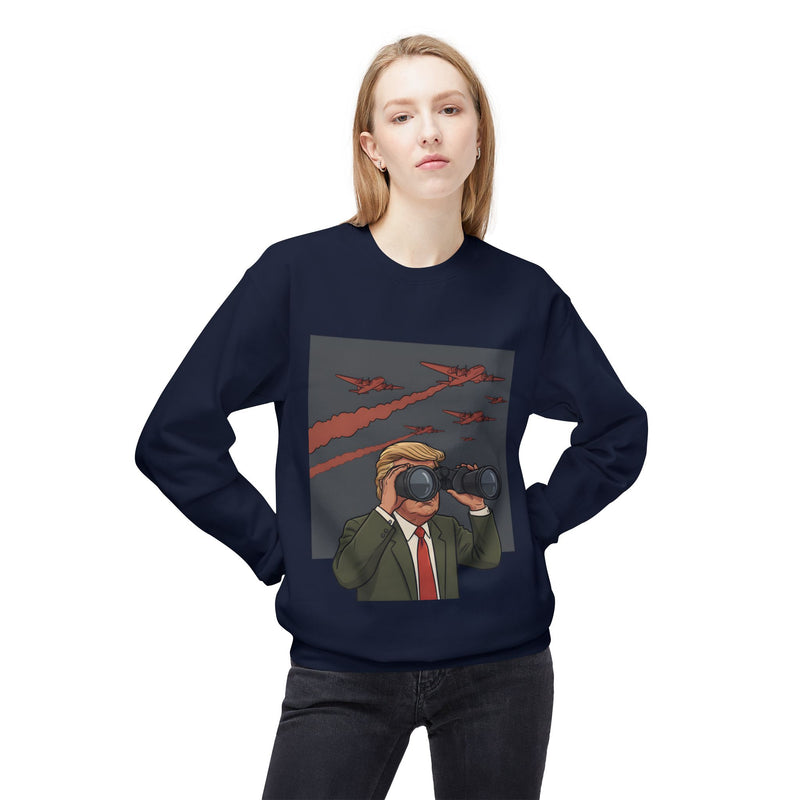 Trump-Inspired Fleece Crewneck Sweatshirt | Funny Political Gift, Casual Wear, Unique Apparel, Statement Top, Ideal for Parties