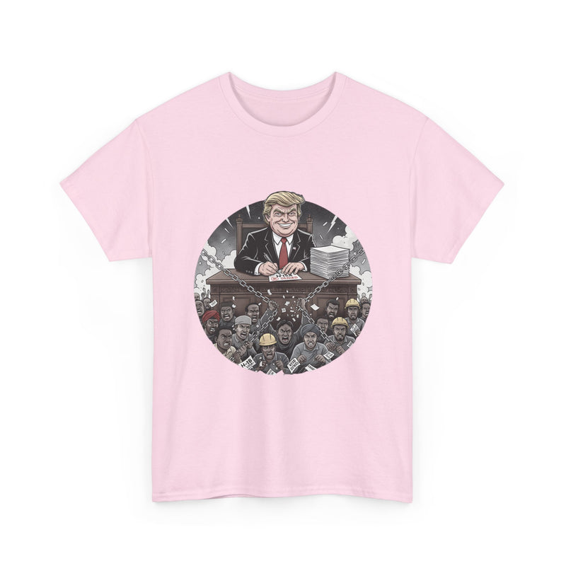 Political Statement Unisex Heavy Cotton Tee, Trump Employment Policies, Activist Apparel, Protest Shirt, Social Justice Clothing, Resist Tee