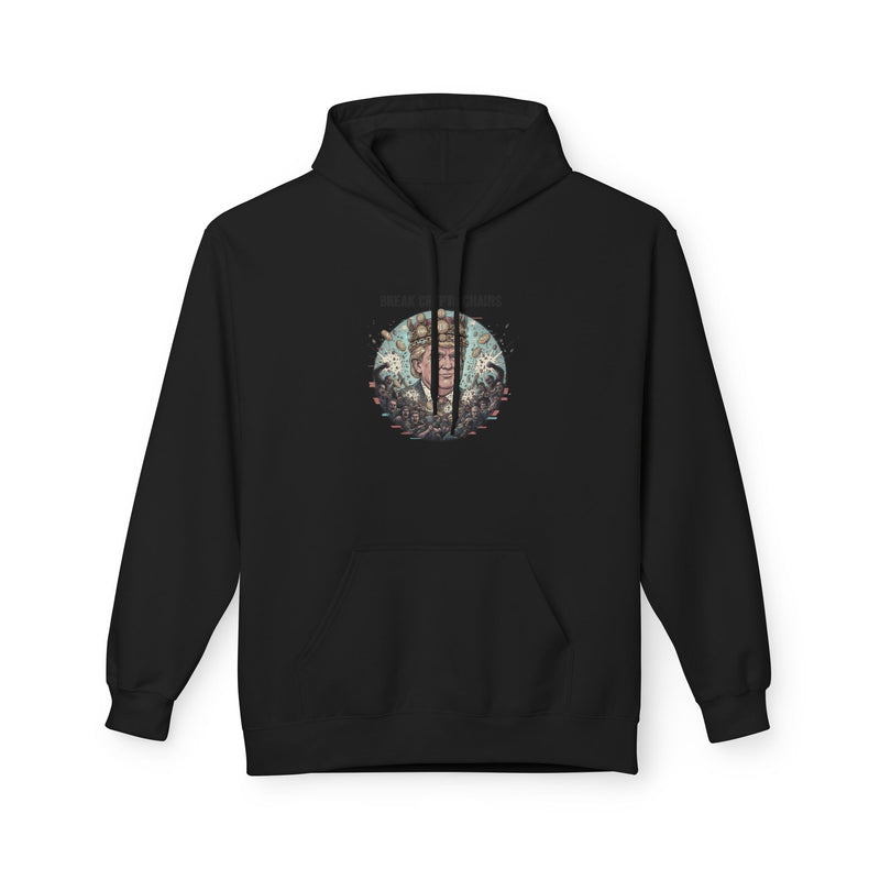 Bohemian Art Fleece Hoodie, Cozy Unisex Hoodie for Fall, Black Hoodie with Unique Design, Perfect Gift for Art Lovers