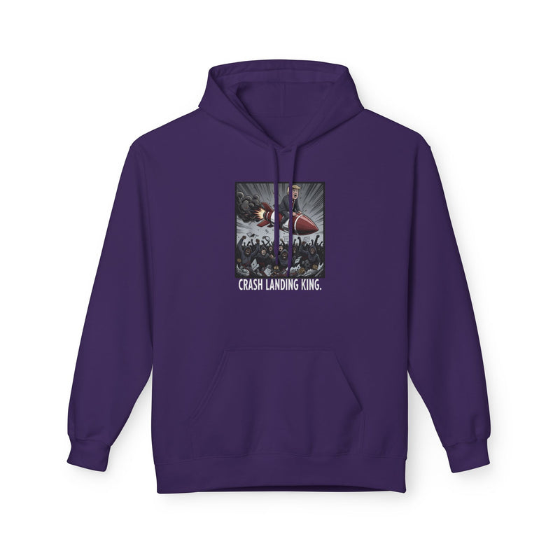 Crash Landing Funny Hoodie - Unisex Midweight Fleece, Cozy Streetwear, Casual Gift, Perfect for Gamers, Unique Humor Apparel