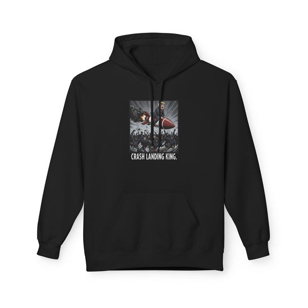 Crash Landing Funny Hoodie - Unisex Midweight Fleece, Cozy Streetwear, Casual Gift, Perfect for Gamers, Unique Humor Apparel