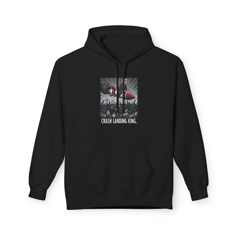 Crash Landing Funny Hoodie - Unisex Midweight Fleece, Cozy Streetwear, Casual Gift, Perfect for Gamers, Unique Humor Apparel