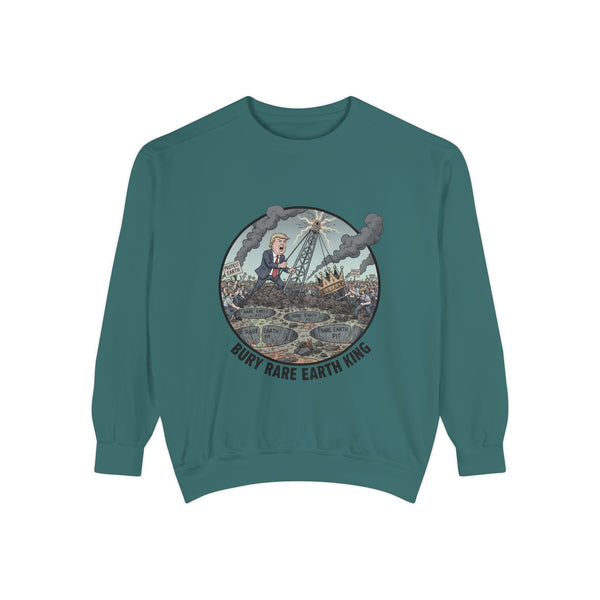 Eco-Conscious Unisex Sweatshirt - Bury Rare Earth King Design, Casual Wear, Gift for Eco Warriors, Vintage Style, Earth Day Fashion