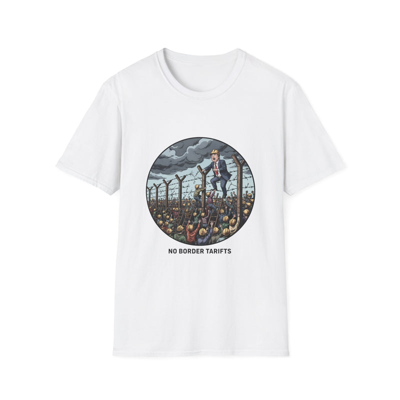 Unisex Graphic Tee - 'No Border Tariffs' Statement Shirt, Casual Wear, Gift for Activists, Unique Art Tee, Everyday Comfort