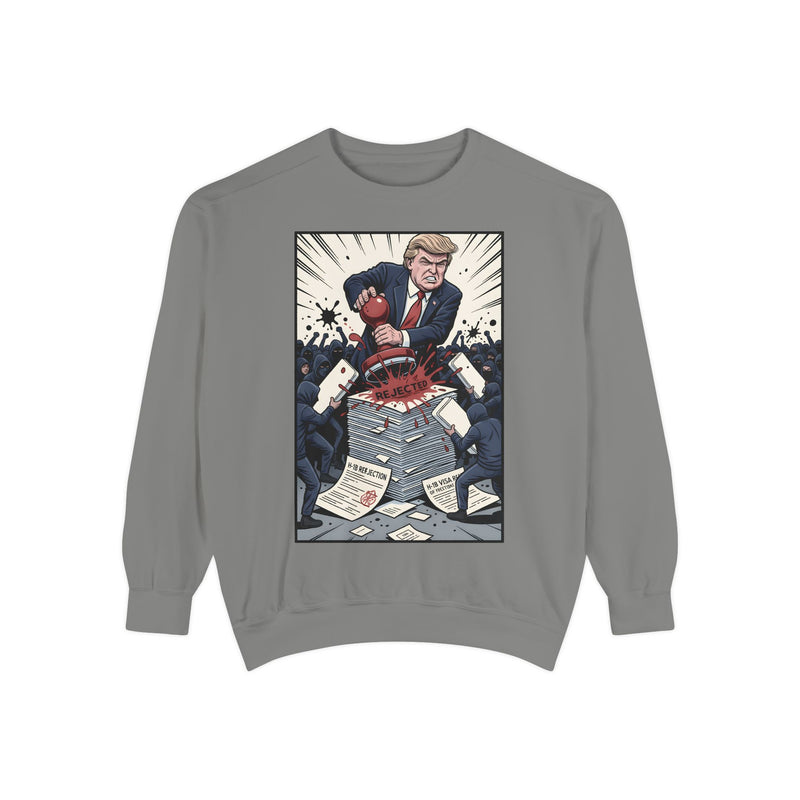 Political Satire Garment-Dyed Sweatshirt - Humor Gift, Unisex Apparel, Cool Sweatshirt, Trendy Sweatshirt, Election Gift