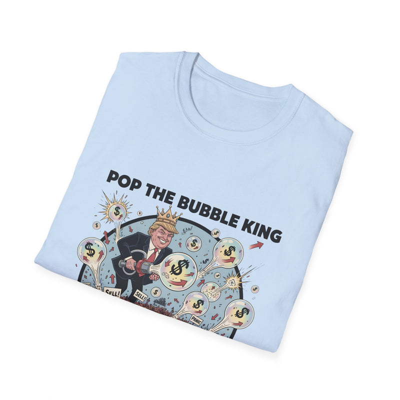 Pop the Bubble King Unisex Softstyle T-Shirt - Fun Graphic Tee, Casual Wear, Gift for Kids & Adults, Birthday Party, Playful Fashion