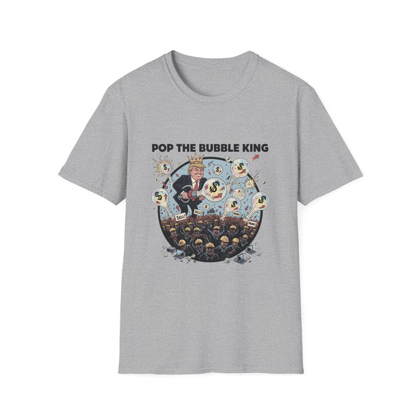 Pop the Bubble King Unisex Softstyle T-Shirt - Fun Graphic Tee, Casual Wear, Gift for Kids & Adults, Birthday Party, Playful Fashion