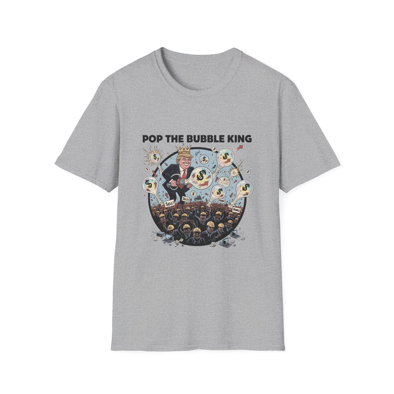 Pop the Bubble King Unisex Softstyle T-Shirt - Fun Graphic Tee, Casual Wear, Gift for Kids & Adults, Birthday Party, Playful Fashion