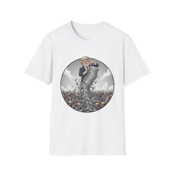 Political Satire Softstyle T-Shirt, Funny Graphic Tee, Gift for Activists, Unisex Humor Shirt, Protest Fashion