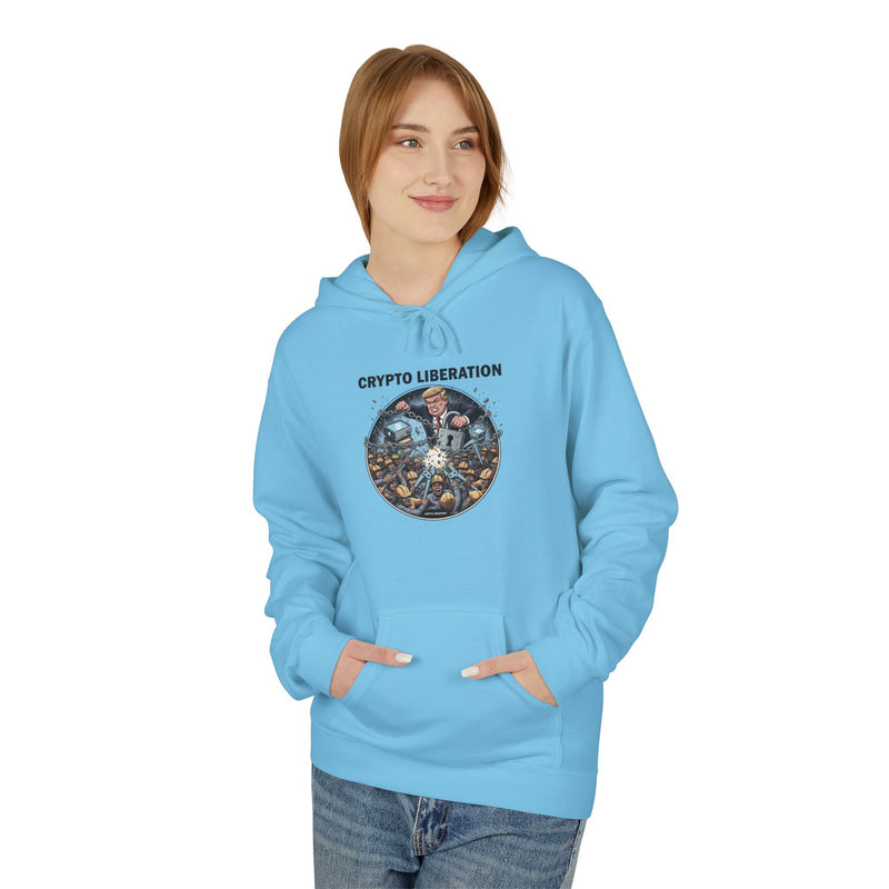 Crypto Liberation Fleece Hoodie, Cozy Sweatshirt for Crypto Enthusiasts, Gift for Tech Lovers, Inspirational Apparel, Casual Everyday Wear