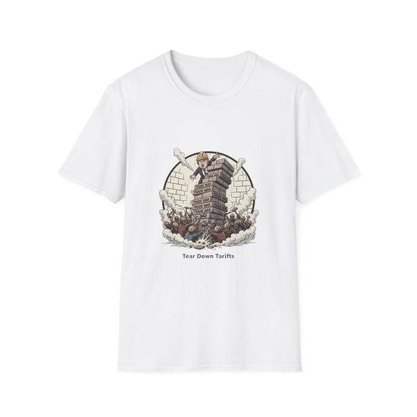 Playful Unisex T-Shirt with 'Tear Down Tariffs' Design, Casual Wear, Gift for Activists, Funny Graphic Tee, Everyday Comfort
