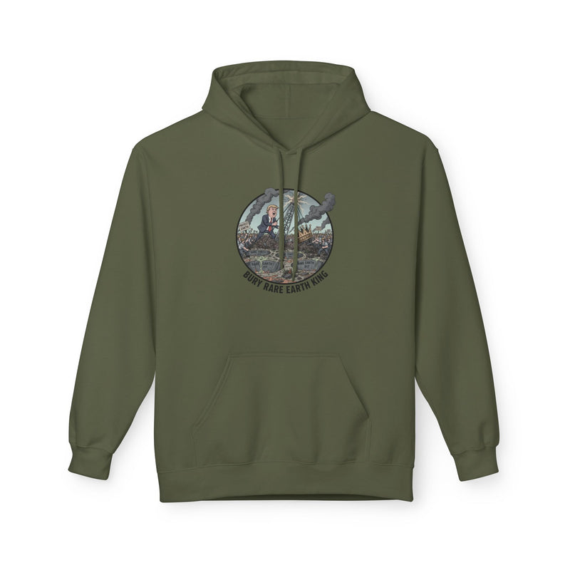 Eco-Conscious Fleece Hoodie with Earth Design, Sustainability Gift, Environmental Awareness Clothing, Casual Wear, Earth Day Outfit