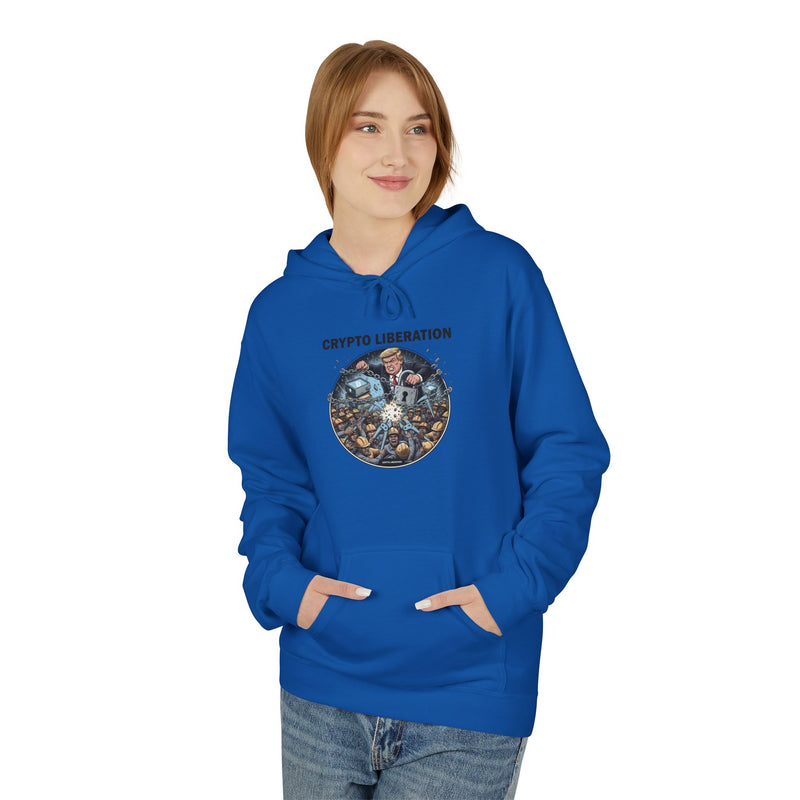 Crypto Liberation Fleece Hoodie, Cozy Sweatshirt for Crypto Enthusiasts, Gift for Tech Lovers, Inspirational Apparel, Casual Everyday Wear