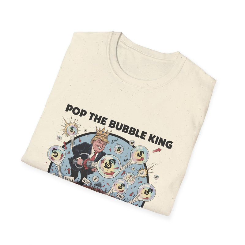 Pop the Bubble King Unisex Softstyle T-Shirt - Fun Graphic Tee, Casual Wear, Gift for Kids & Adults, Birthday Party, Playful Fashion