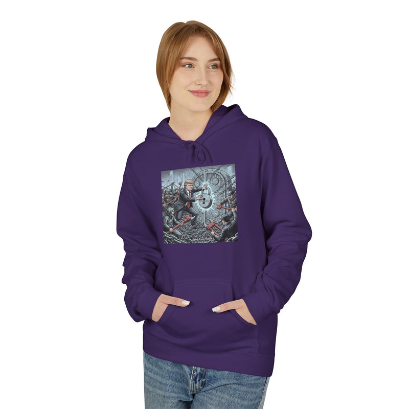 Cozy Art-Printed Fleece Hoodie | Unisex Midweight, Perfect for Fall, Gift for Art Lovers, Autumn Fashion, Casual Wear, Layering