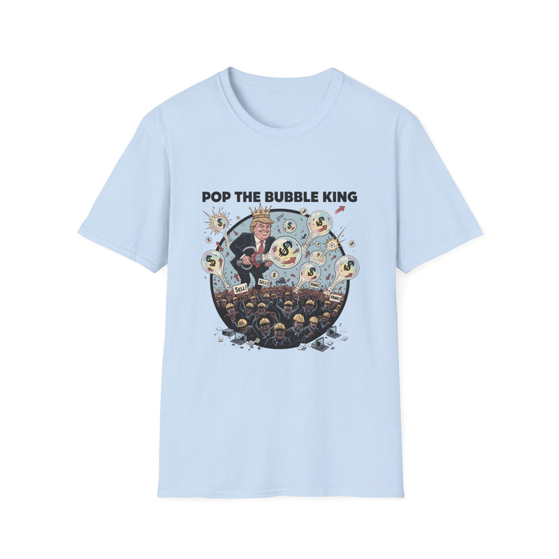 Pop the Bubble King Unisex Softstyle T-Shirt - Fun Graphic Tee, Casual Wear, Gift for Kids & Adults, Birthday Party, Playful Fashion