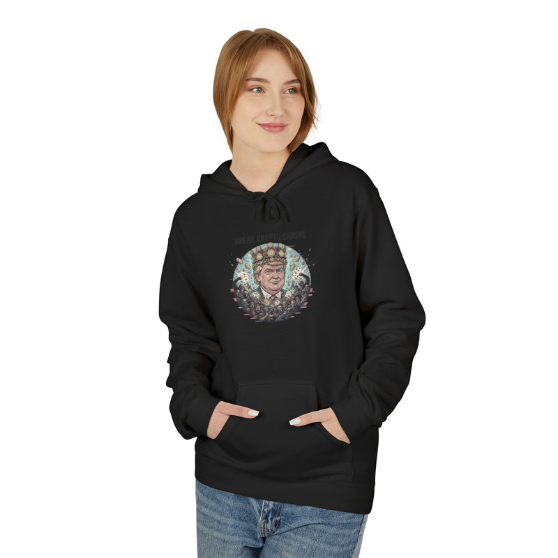 Bohemian Art Fleece Hoodie, Cozy Unisex Hoodie for Fall, Black Hoodie with Unique Design, Perfect Gift for Art Lovers