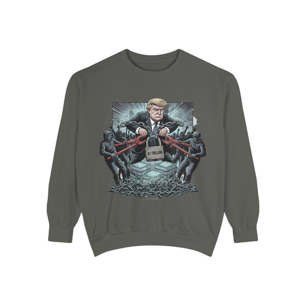Politically Inspired Unisex Sweatshirt, Cozy Garment-Dyed Crew, Statement Apparel, Gift for Activists and Democrats, Unique Graphic Design