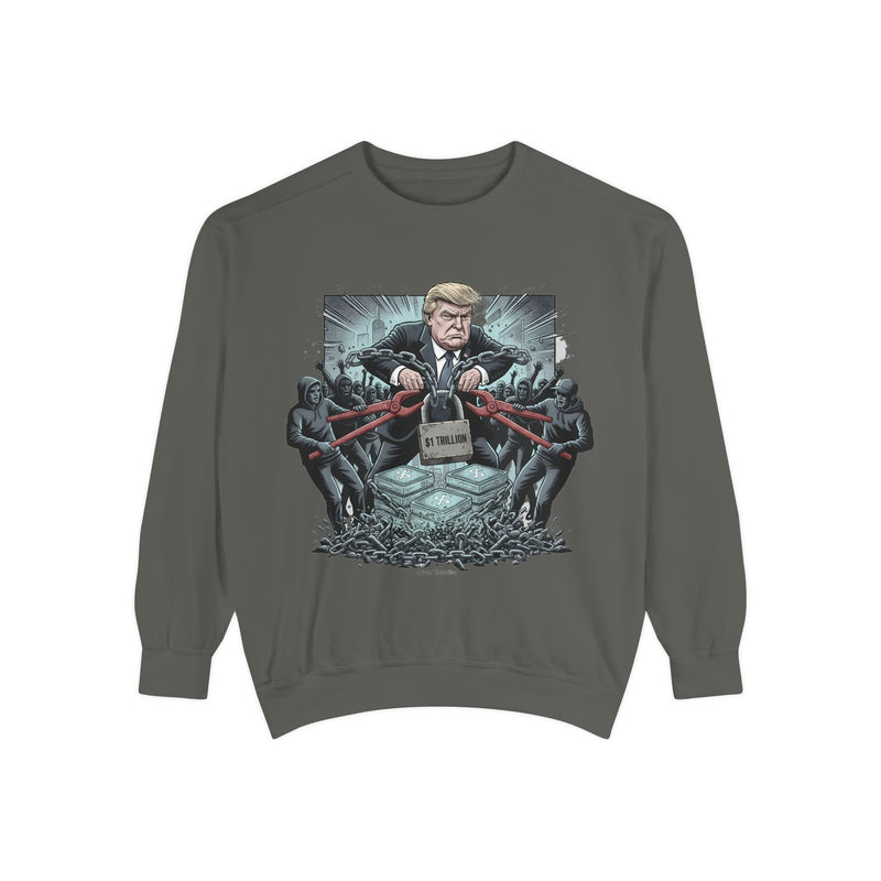 Politically Inspired Unisex Sweatshirt, Cozy Garment-Dyed Crew, Statement Apparel, Gift for Activists and Democrats, Unique Graphic Design
