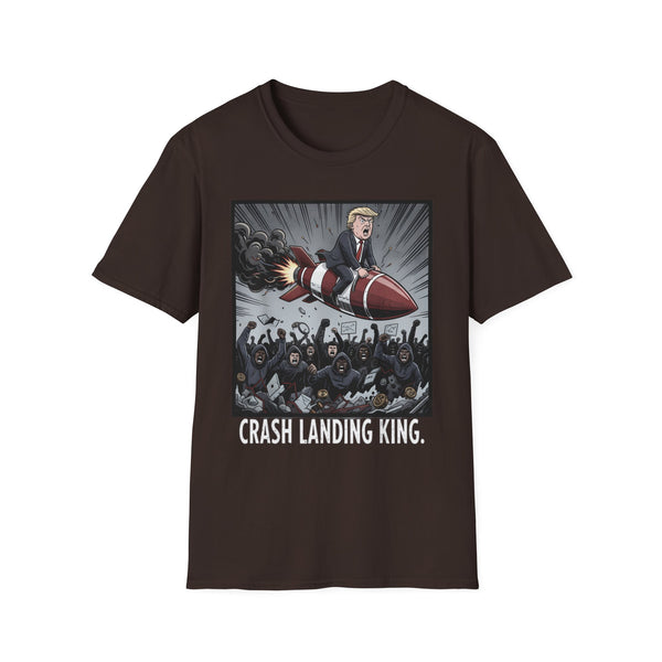 Crash Landing King Unisex T-Shirt, Funny Shirt for Men and Women, Political Humor Tee, Gift for Birthdays, Relaxed Fit, Casual Wear