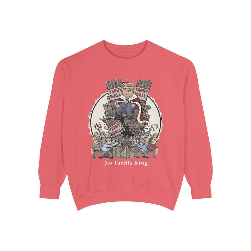 No Tariffs King Sweatshirt, Funny Unisex Sweater, Vintage Inspired Apparel, Gift for Friends, Casual Wear, Political Humor