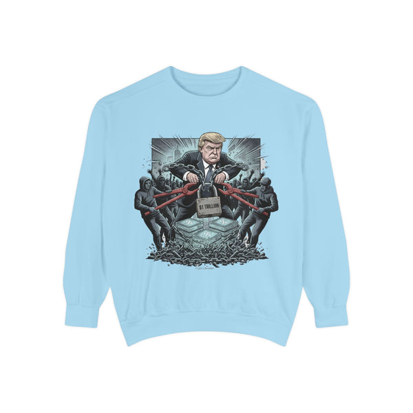 Politically Inspired Unisex Sweatshirt, Cozy Garment-Dyed Crew, Statement Apparel, Gift for Activists and Democrats, Unique Graphic Design