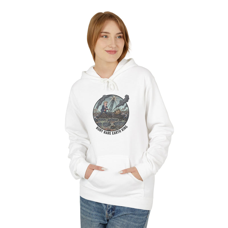 Eco-Conscious Fleece Hoodie with Earth Design, Sustainability Gift, Environmental Awareness Clothing, Casual Wear, Earth Day Outfit