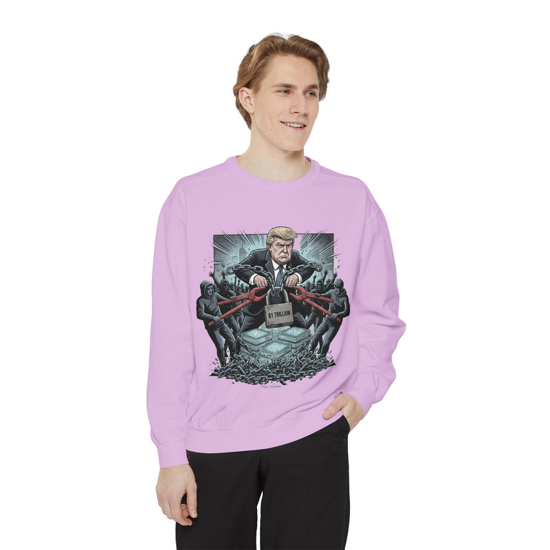 Politically Inspired Unisex Sweatshirt, Cozy Garment-Dyed Crew, Statement Apparel, Gift for Activists and Democrats, Unique Graphic Design