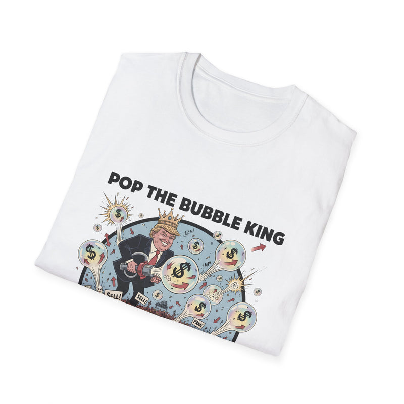 Pop the Bubble King Unisex Softstyle T-Shirt - Fun Graphic Tee, Casual Wear, Gift for Kids & Adults, Birthday Party, Playful Fashion