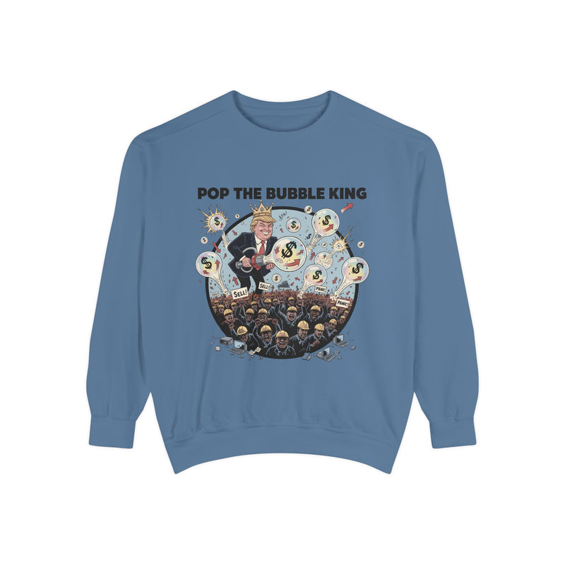 Pop the Bubble King Sweatshirt, Unisex Cotton Pullover, Fun Bubble Theme Apparel, Gift for Gamers, Casual Wear, Perfect for Parties