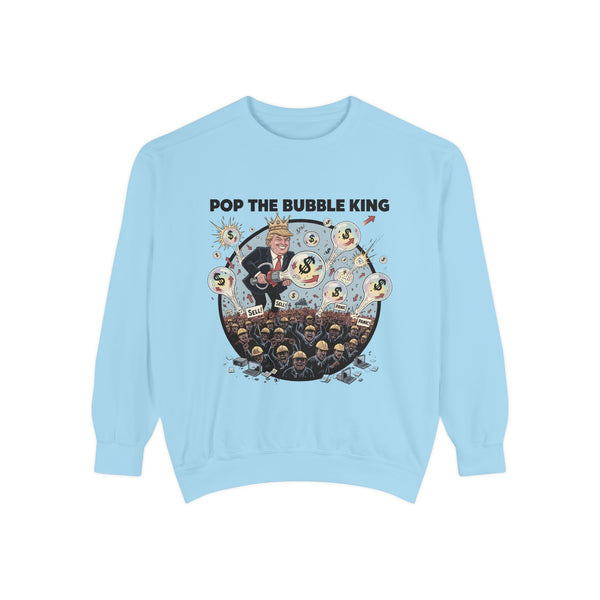 Pop the Bubble King Sweatshirt, Unisex Cotton Pullover, Fun Bubble Theme Apparel, Gift for Gamers, Casual Wear, Perfect for Parties