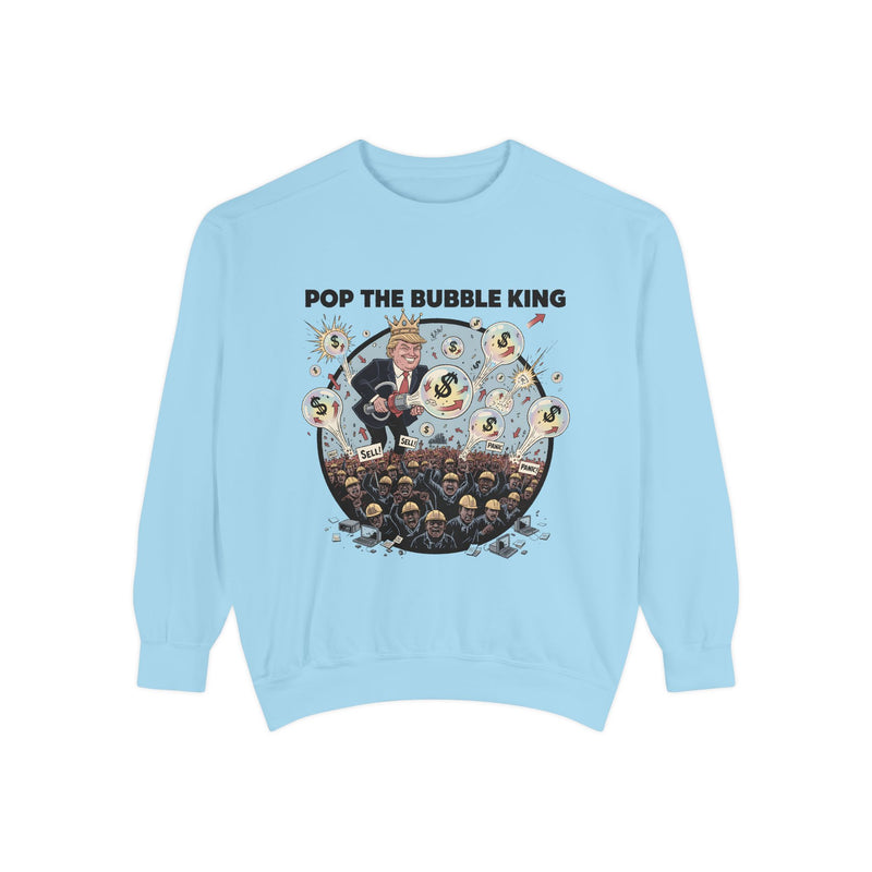 Pop the Bubble King Sweatshirt, Unisex Cotton Pullover, Fun Bubble Theme Apparel, Gift for Gamers, Casual Wear, Perfect for Parties